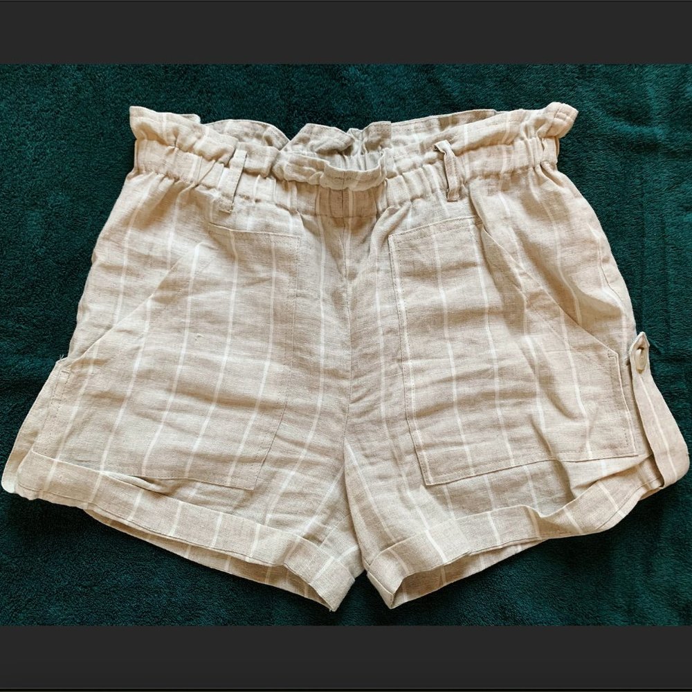 Anthropologie Striped Linen Shorts